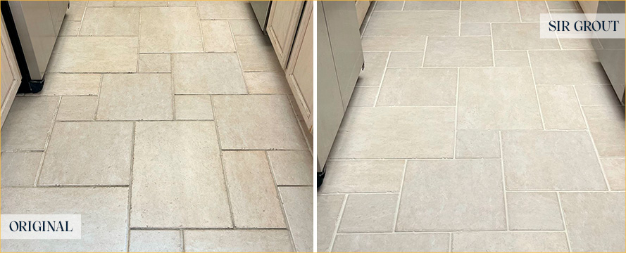 Floor Before and After a Flawless Grout Cleaning in Santa Ana, CA