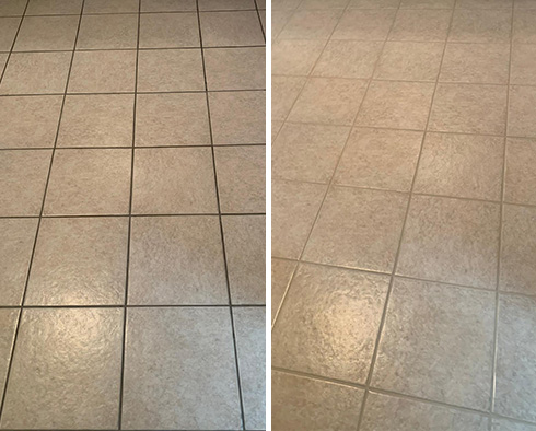 Tile Floor Before and After Our Yerba Linda Grout Sealing Service
