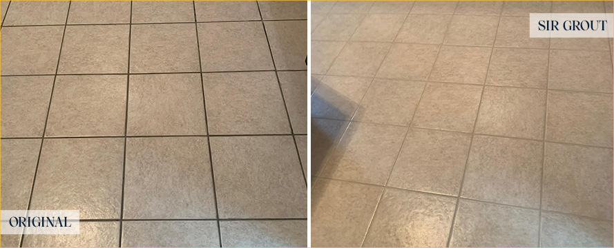 Tile Floor Before and After Our Yerba Linda Grout Sealing Service