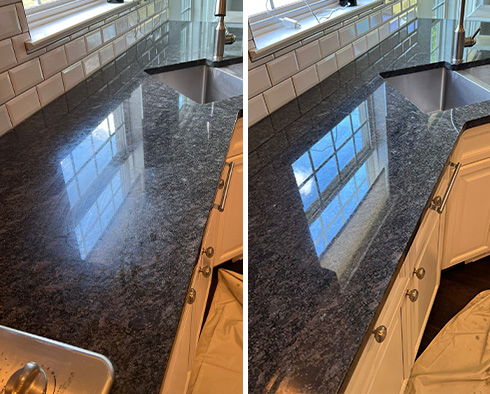 Kitchen Countertop Before and After Our Irvine Stone Sealing Service