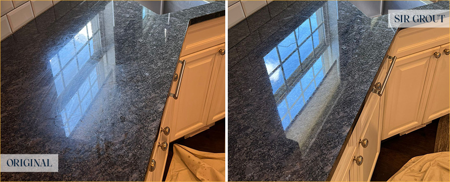 Kitchen Countertop Before and After Our Irvine Stone Sealing Service