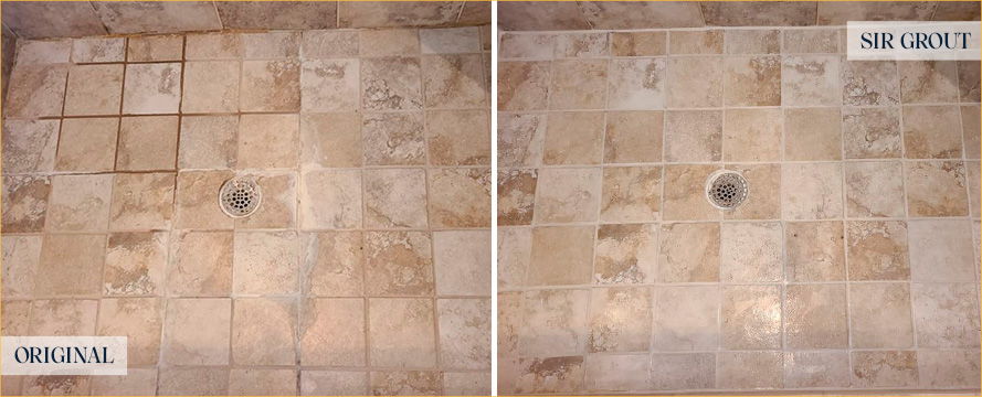 Shower Before and After an Excellent Grout Cleaning in Irvine, CA