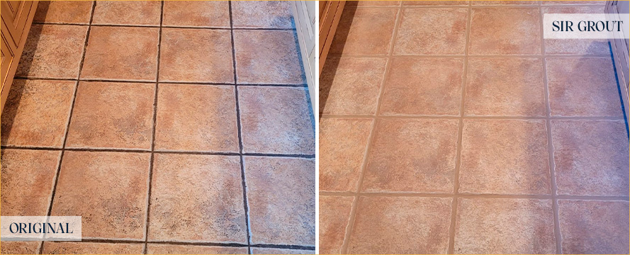 Floor Before and After a Flawless Grout Sealing in Newport Beach, CA