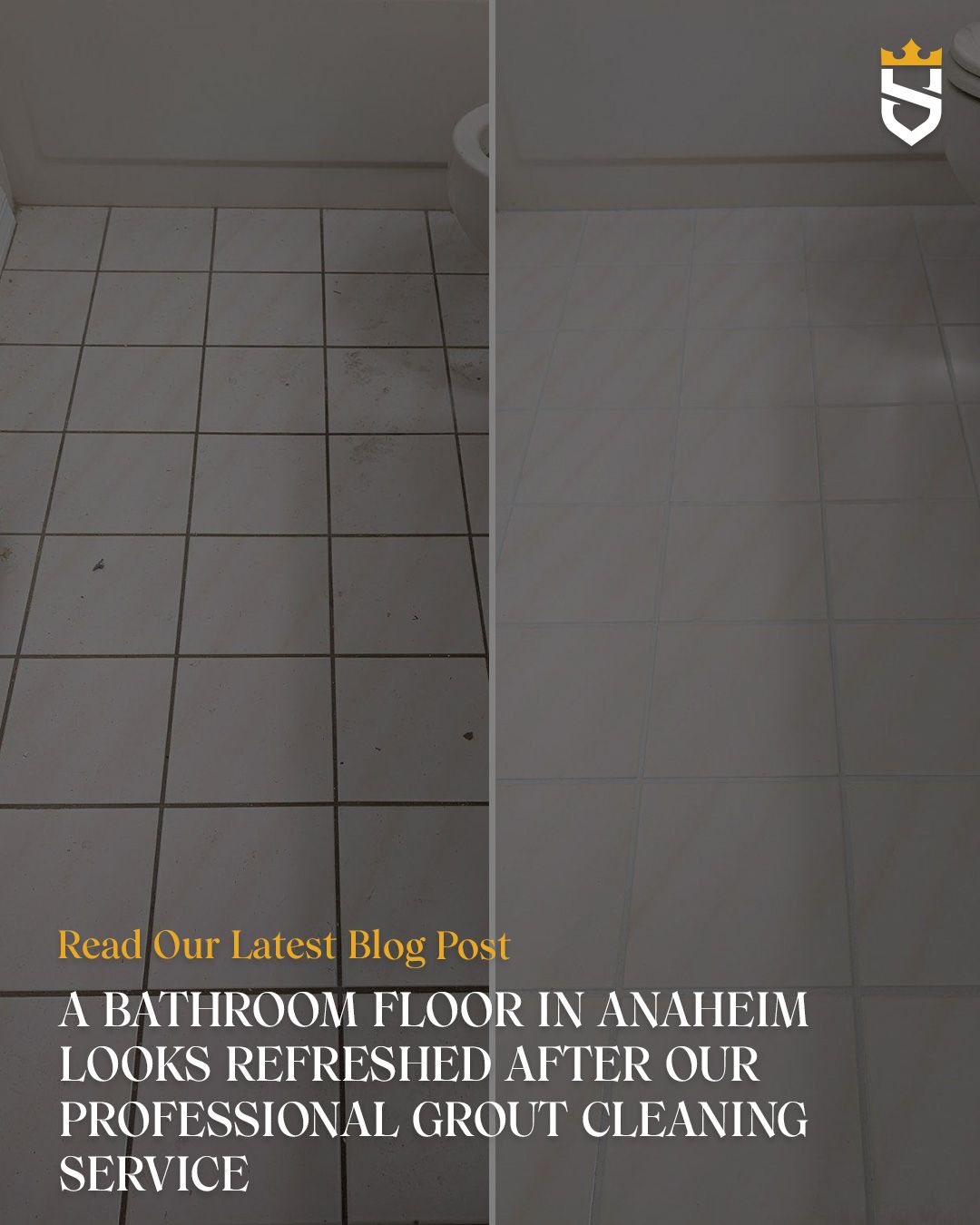 A Bathroom Floor in Anaheim Looks Refreshed After Our Professional Grout Cleaning Service