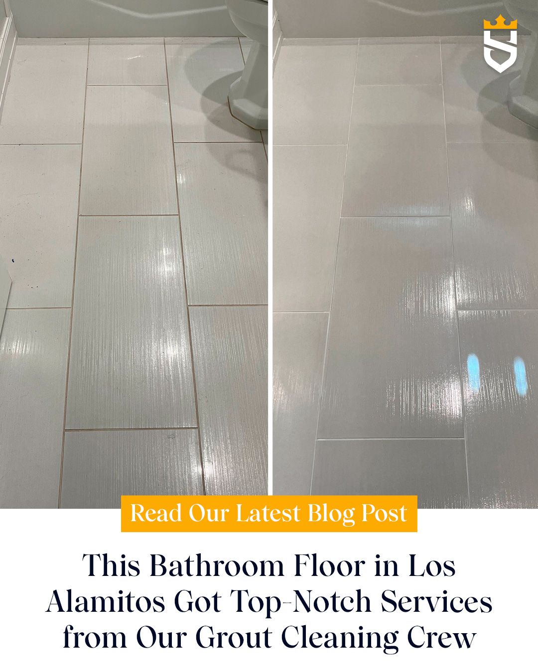 This Bathroom Floor in Los Alamitos Got Top-Notch Services from Our Grout Cleaning Crew